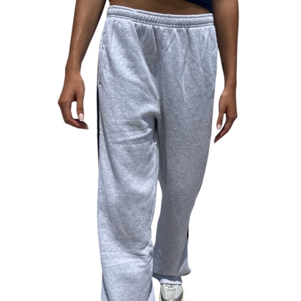 BRANDY MELVILLE- NWT Grey sweatpants with Navy Blue Stripe down the side.